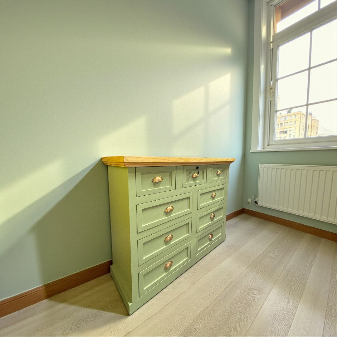 Cómoda de Madera 9 cajones 125x40x90