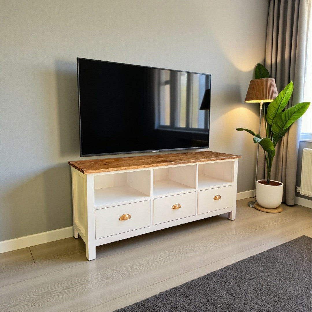 Rack de TV de Madera 3 cajones 130x40x55