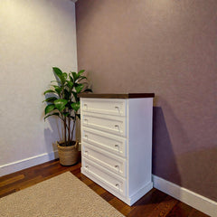 Cómoda de Madera 5 cajones 80x40x100