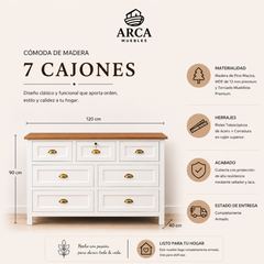 Cómoda de Madera 7 cajones