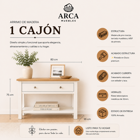 Arrimo de madera 1 cajón