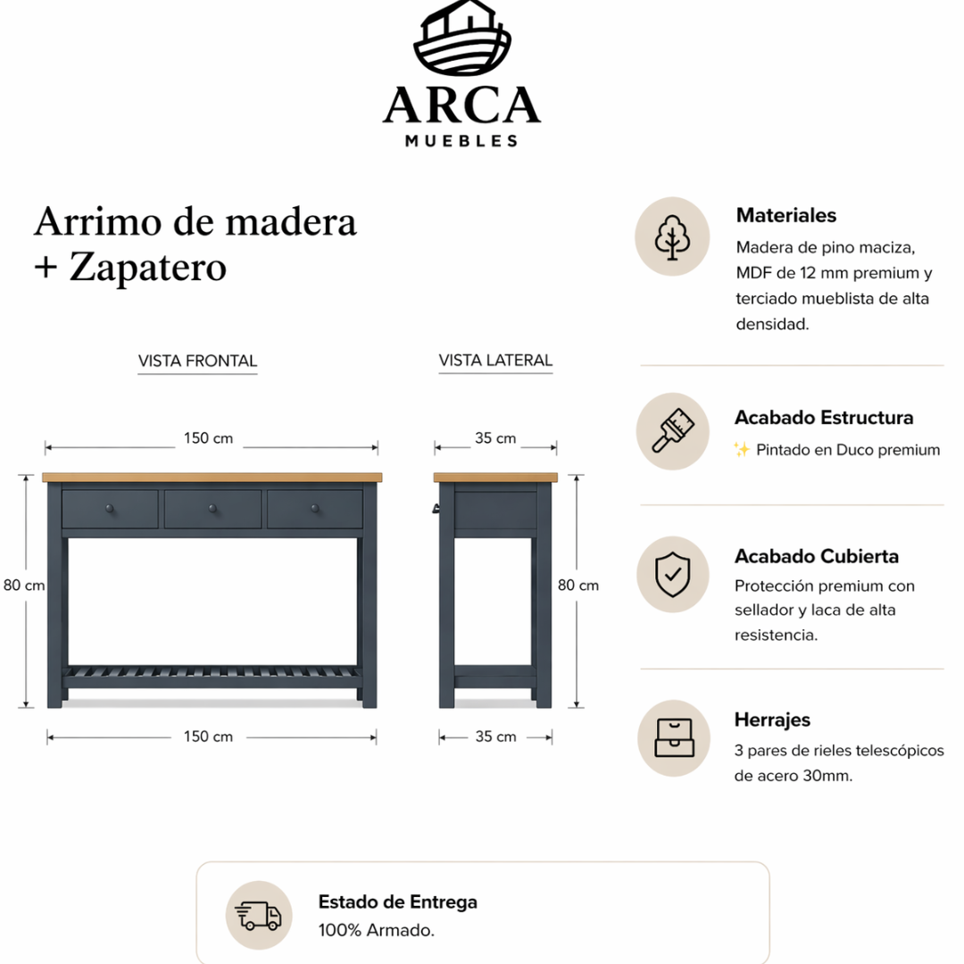 Arrimo de madera + Zapatero
