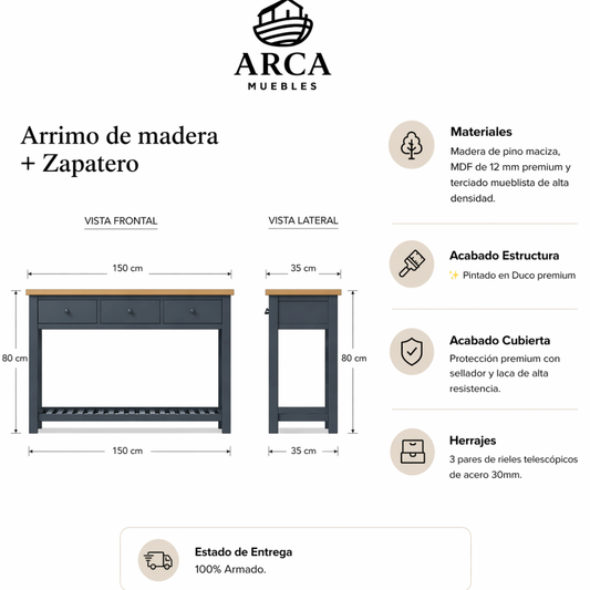Arrimo de madera + Zapatero