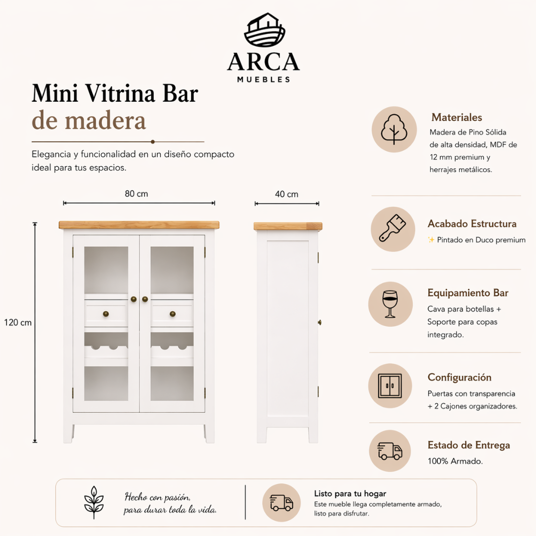 Mini Vitrina Bar de madera