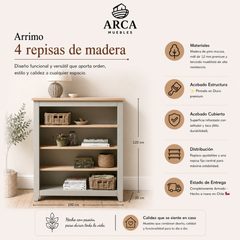 Arrimo 4 repisas de madera