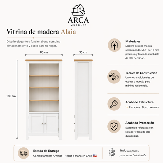 Vitrina de madera Alaia