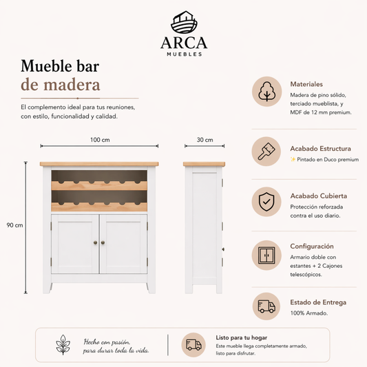 Mueble bar de madera