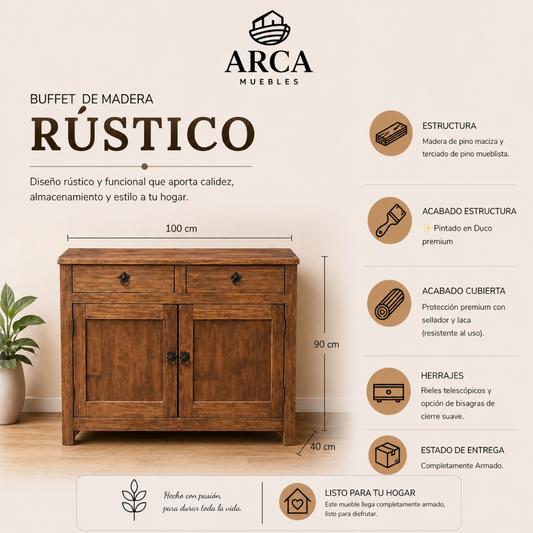 Buffet de madera rústico