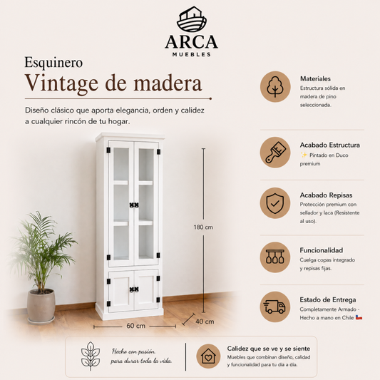 Esquinero Vintage de madera