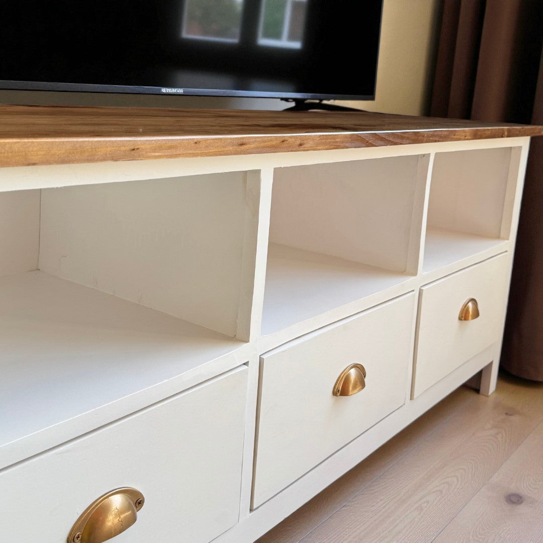 Rack de TV de Madera 3 cajones 130x40x55