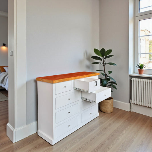 Cómoda de Madera 9 cajones sin moldura