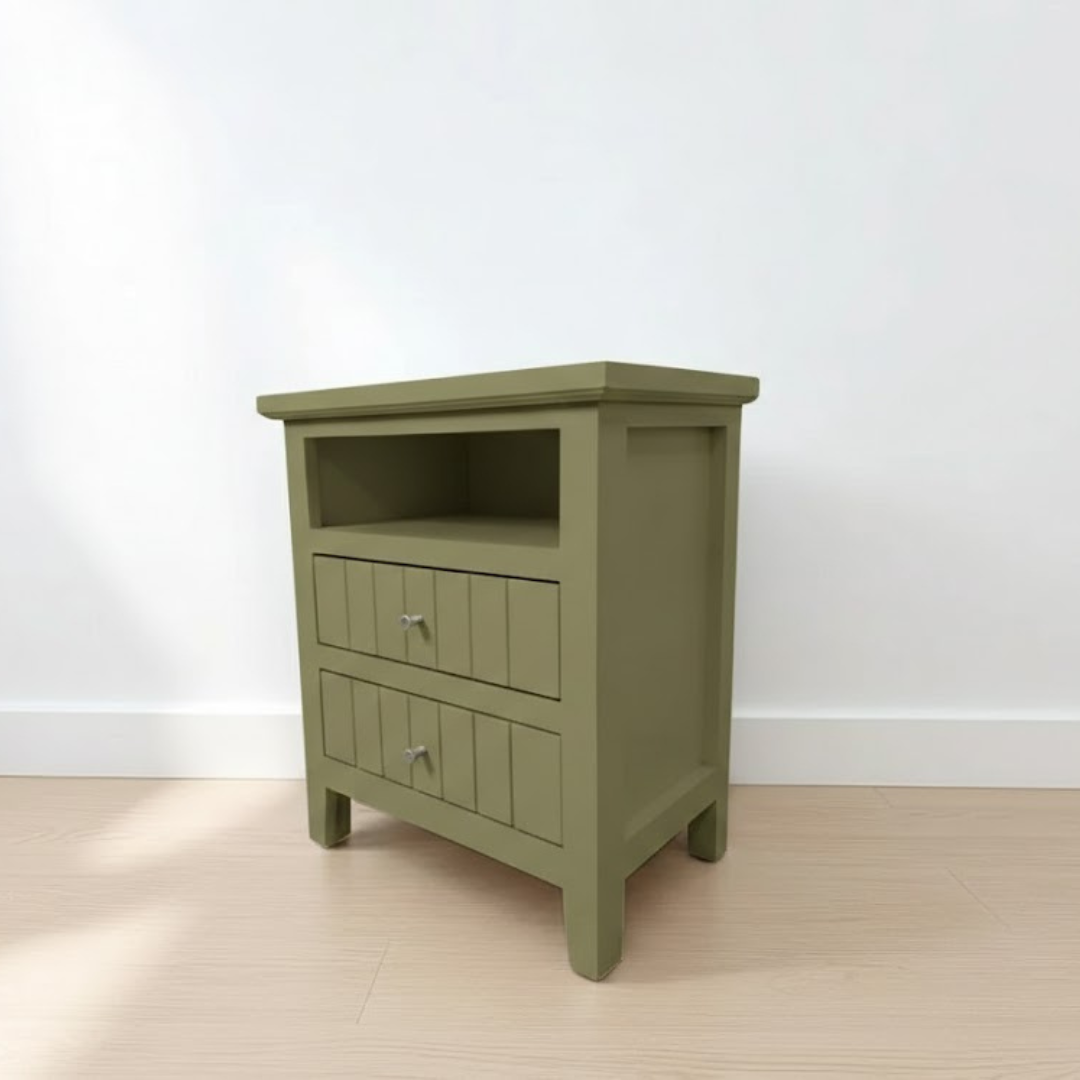 Velador Nordik 2 cajones con rieles telescópicos