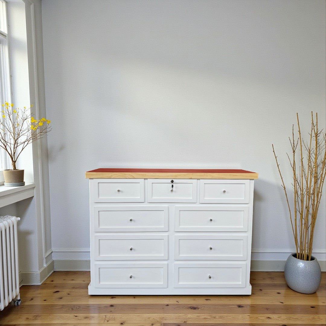 Cómoda de Madera 9 cajones 120x40x90