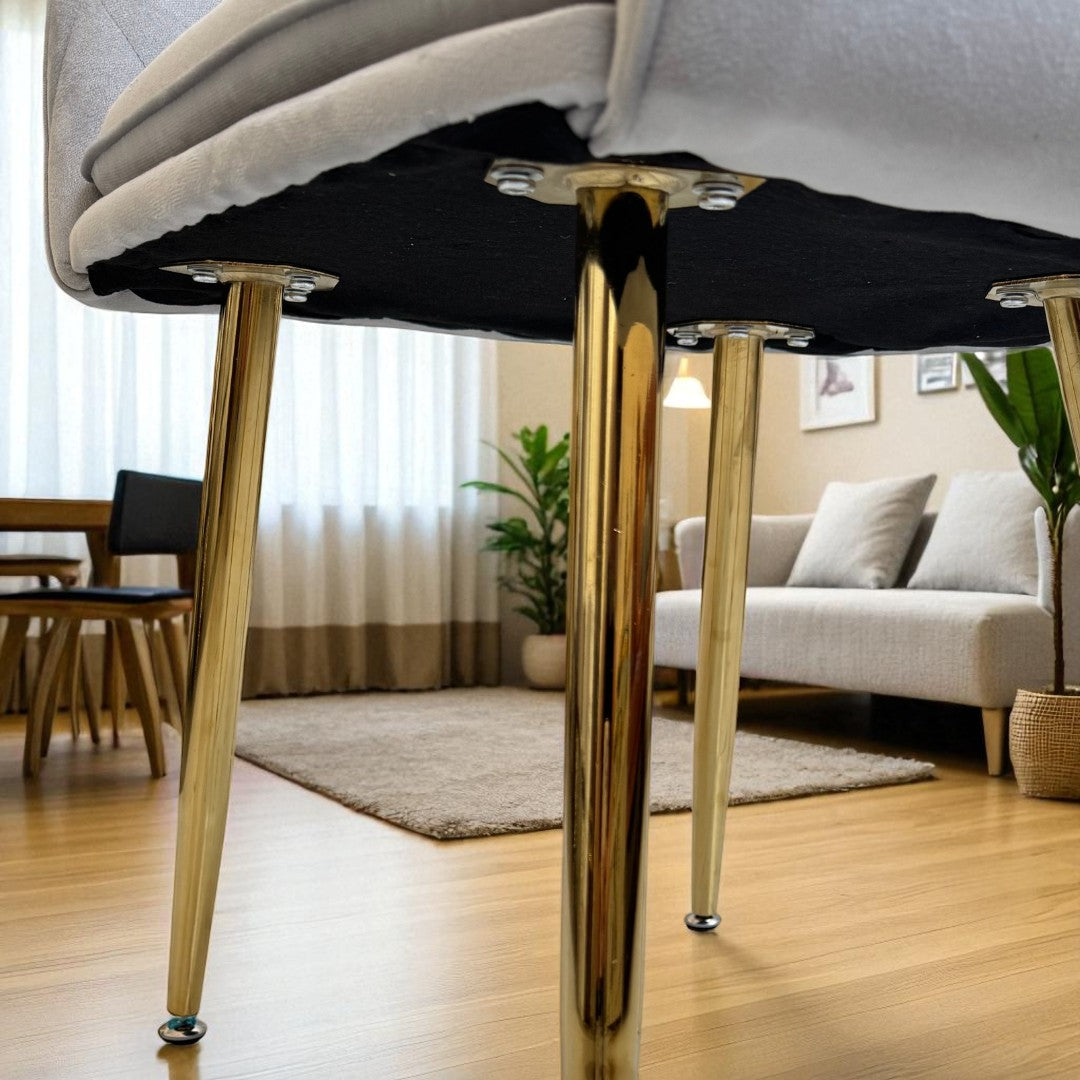 Sitial poltrona terciopelo patas doradas