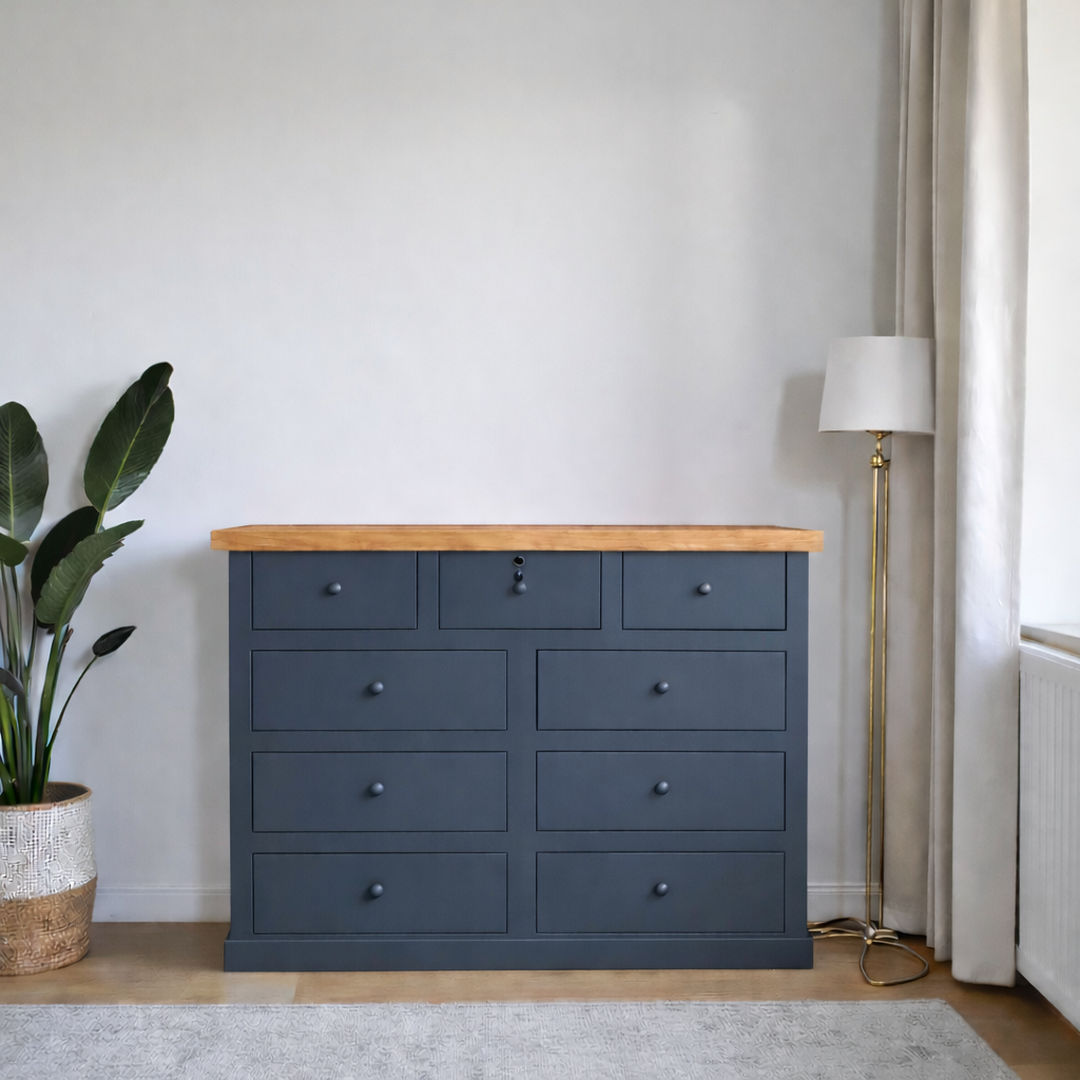 Cómoda de Madera 9 cajones sin moldura