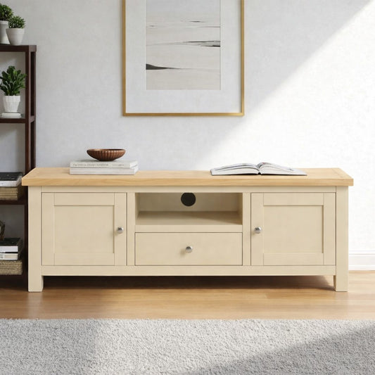 Rack de tv de madera 2 puertas + 1 cajón