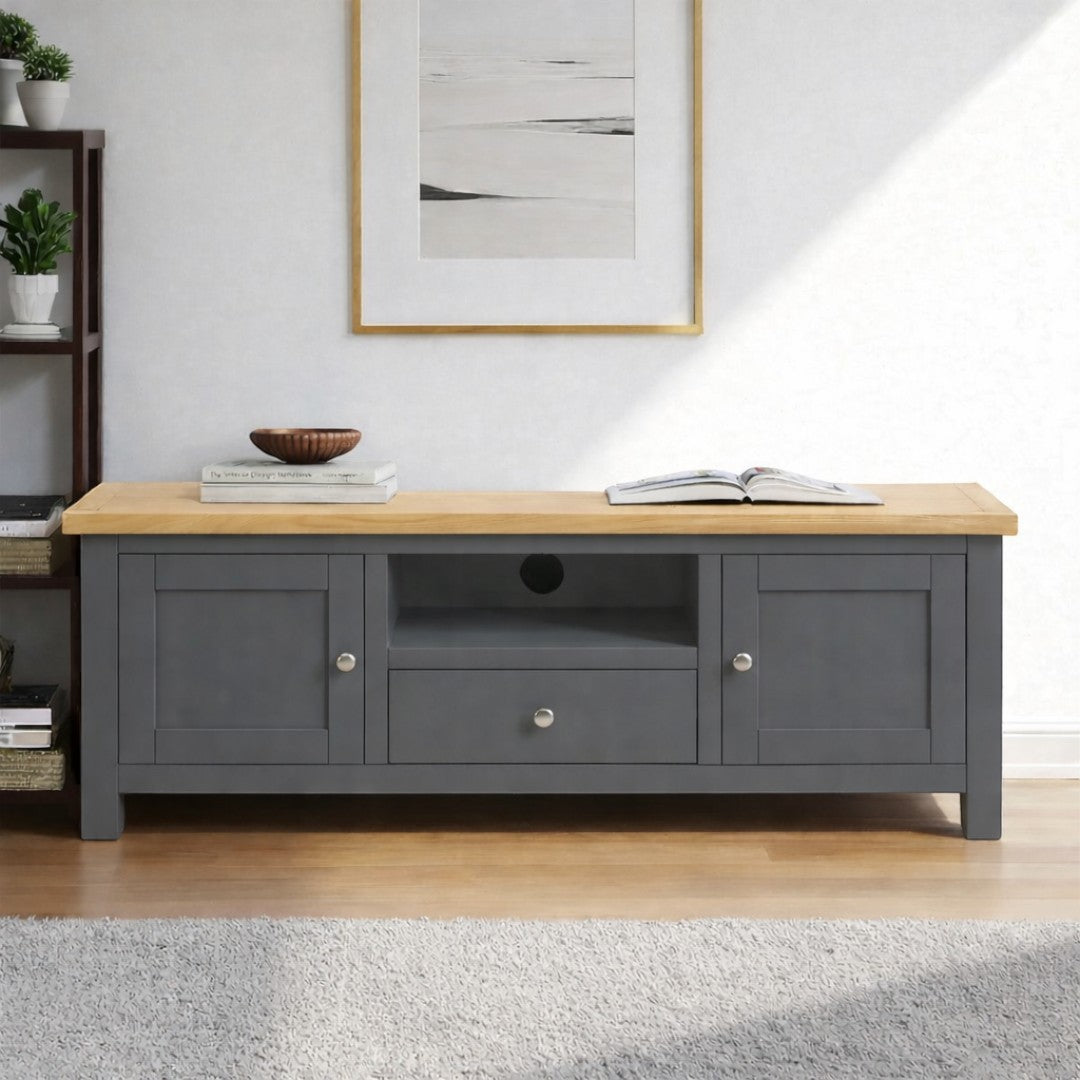 Rack de tv de madera 2 puertas + 1 cajón