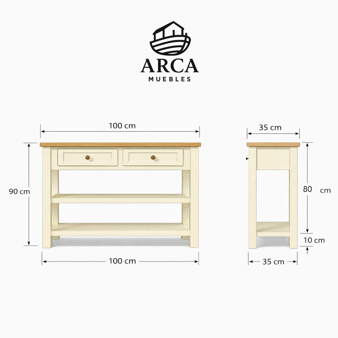 Arrimo Minimalista de madera 2 Cajones