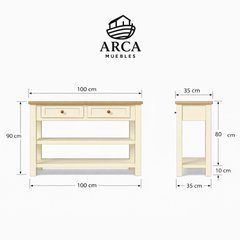 Arrimo Minimalista de madera 2 Cajones