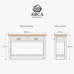 Arrimo vintage de madera 2 cajones