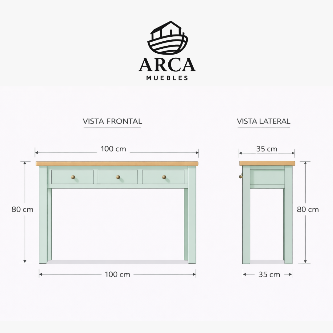 Arrimo de madera o escritorio 3 cajones