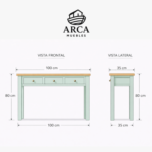 Arrimo de madera o escritorio 3 cajones