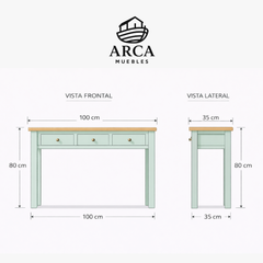 Arrimo de madera o escritorio 3 cajones