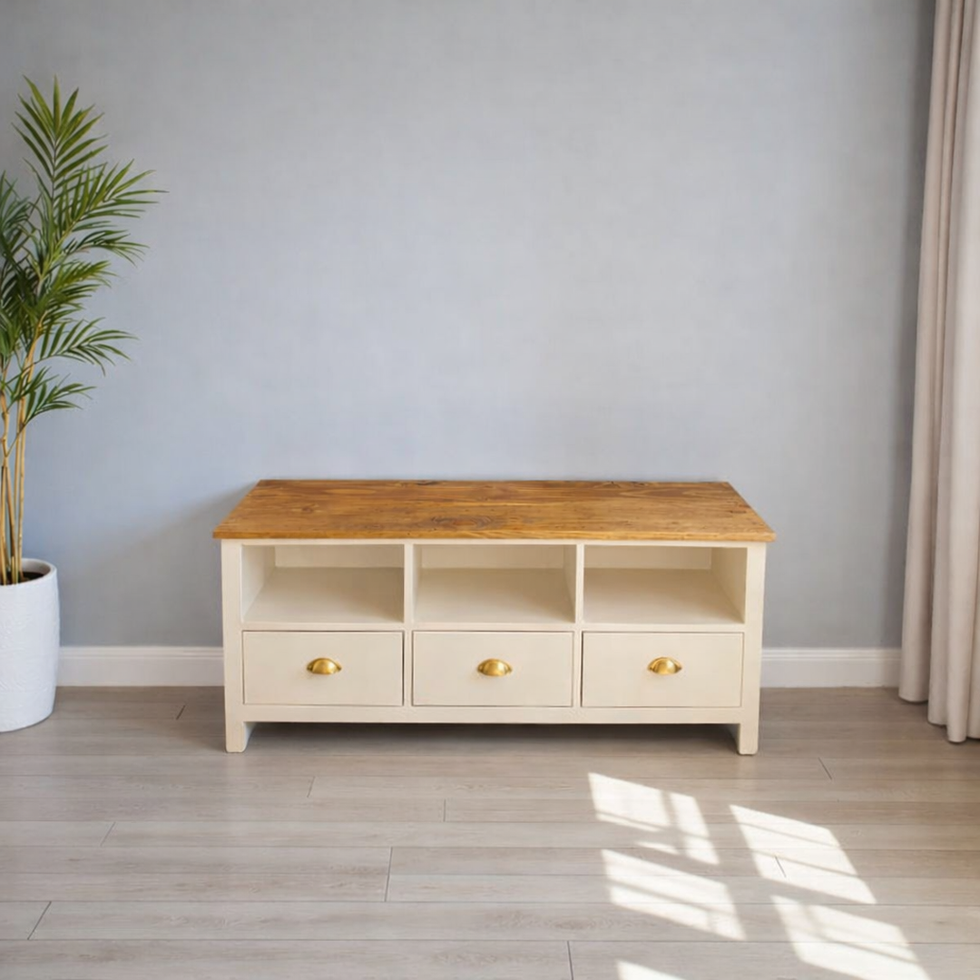 Rack de TV de Madera 3 cajones