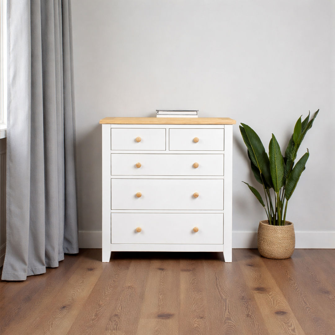 Cómoda de Madera de 5 Cajones