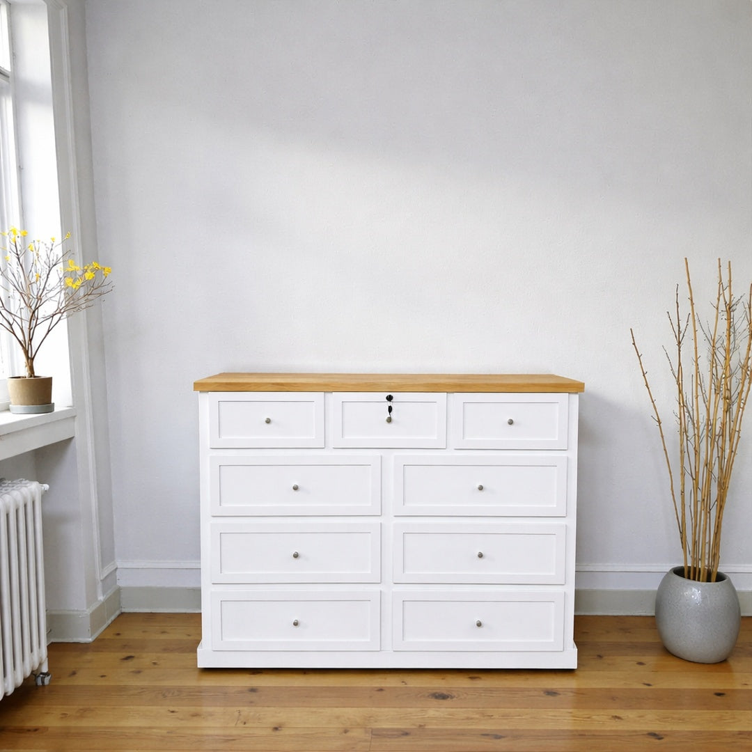 Cómoda de Madera 9 cajones con relieve