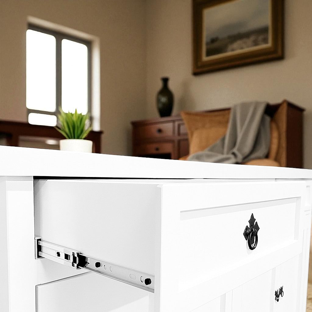 Buffet cerrado Idan vista lateral con rieles telescopicos