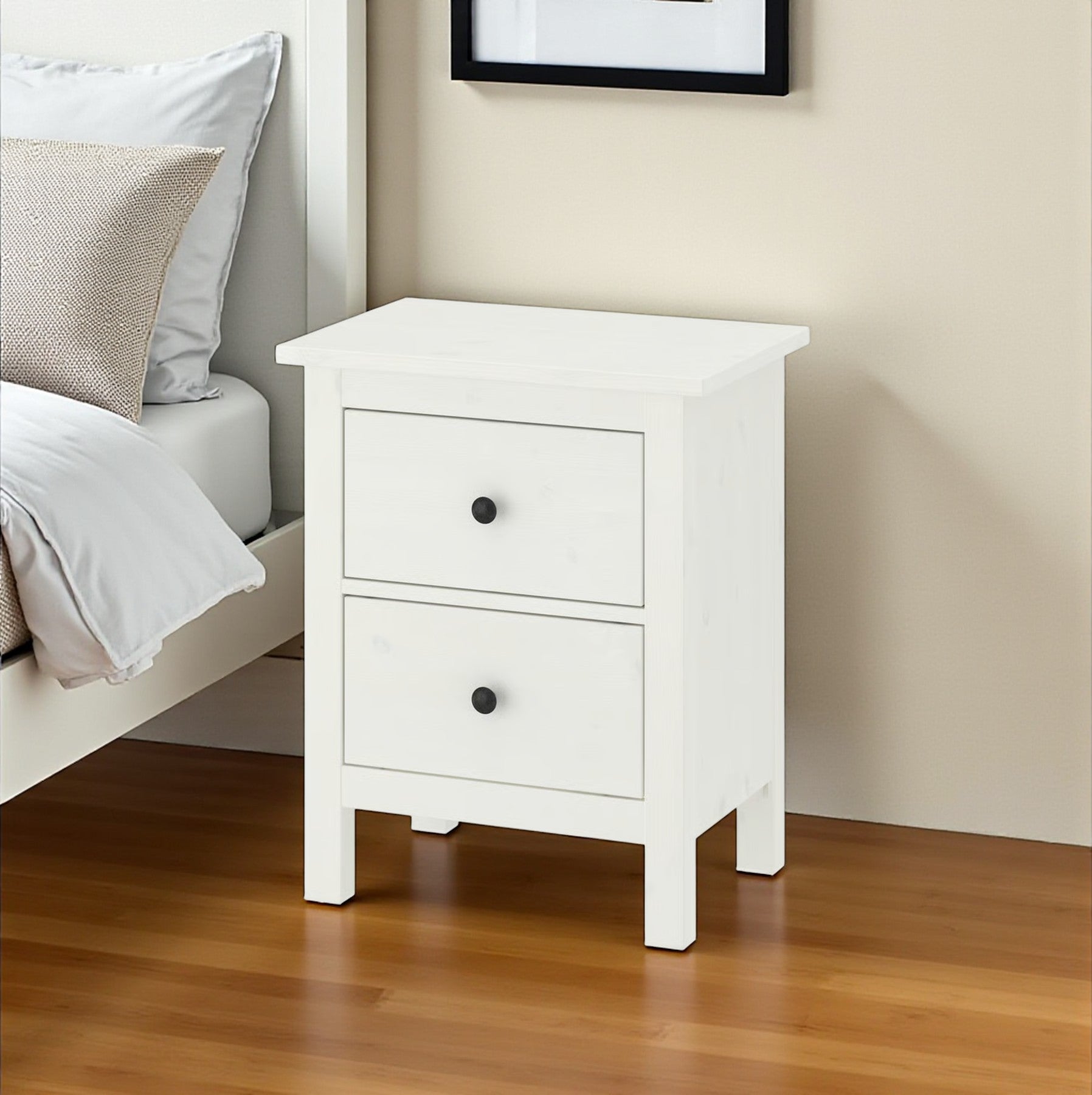 Velador de madera 2 cajones 55x40x65