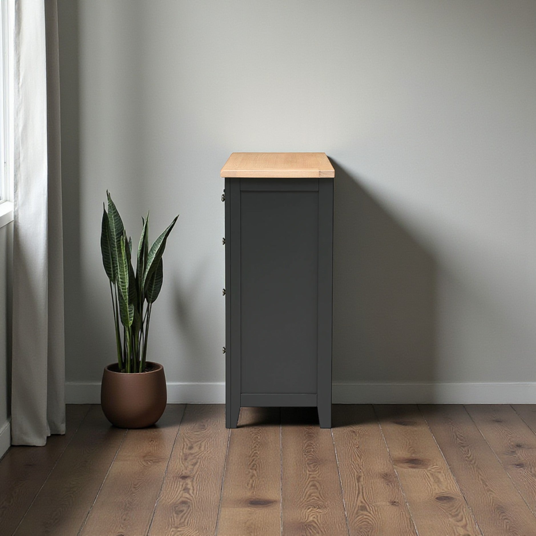 Cómoda de Madera de Pino 5 Cajones 90x110x50 Modelo Nórdico