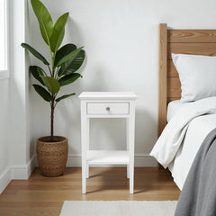 Velador de madera vintage 1 cajon 60x34x32