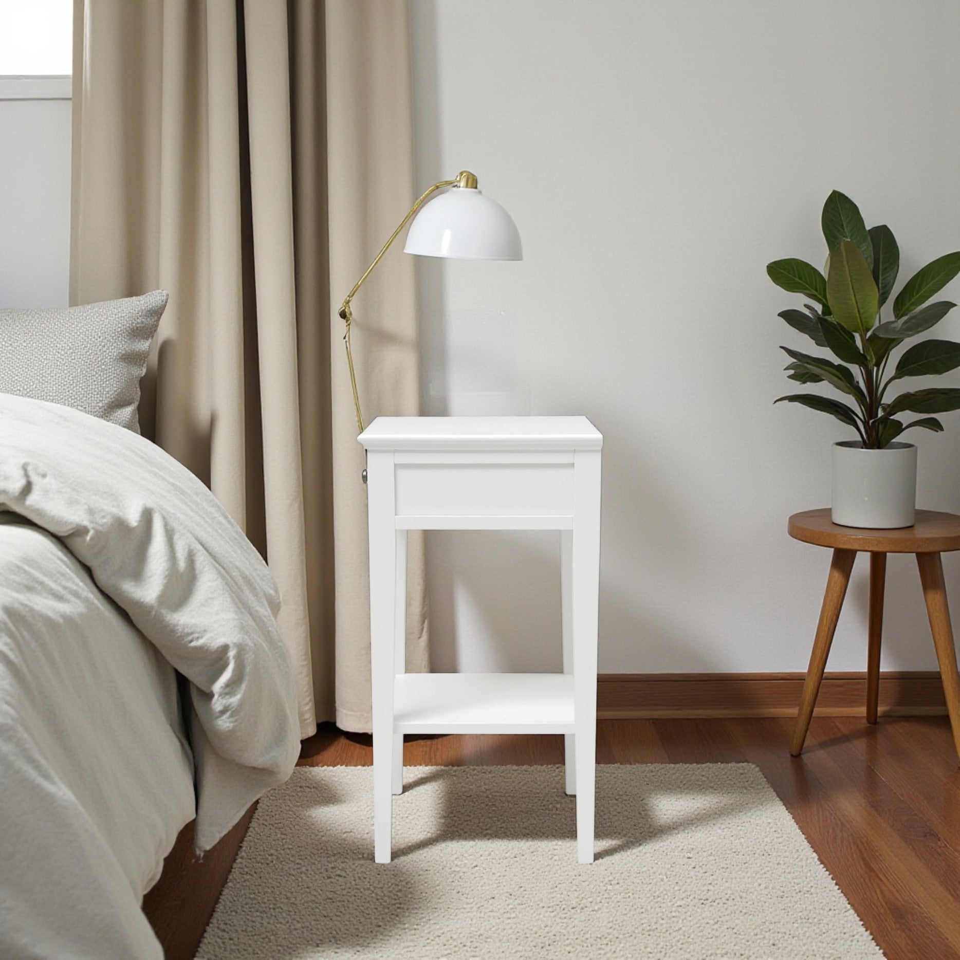 Velador de madera vintage 1 cajon 60x34x32