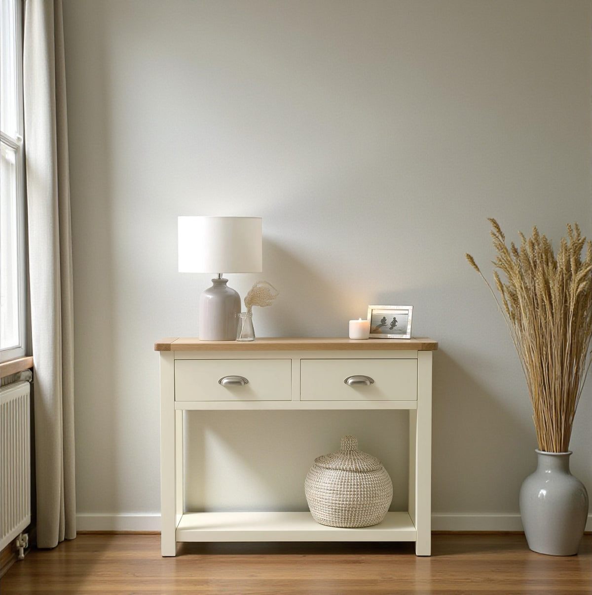 Arrimo vintage de madera 2 cajones 80x100x35