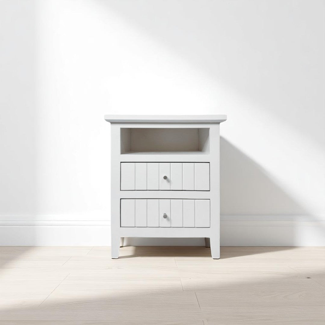 Velador Nordik 2 cajones con rieles telescópicos