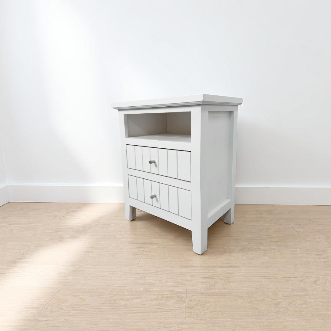 Velador Nordik 2 cajones con rieles telescópicos