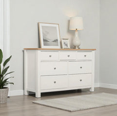 Cómoda de madera 7 cajones 125x82x40