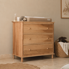 Cómoda Mudador "Tricahue" 3 Cajones – Mueble de Lenga Natural