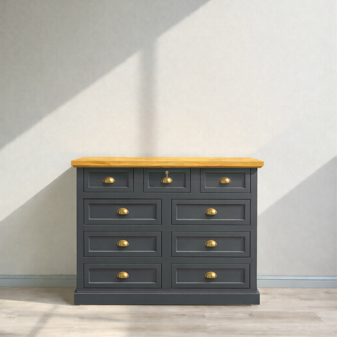 Cómoda de Madera 9 cajones con relieve