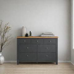 Cómoda de madera 7 cajones