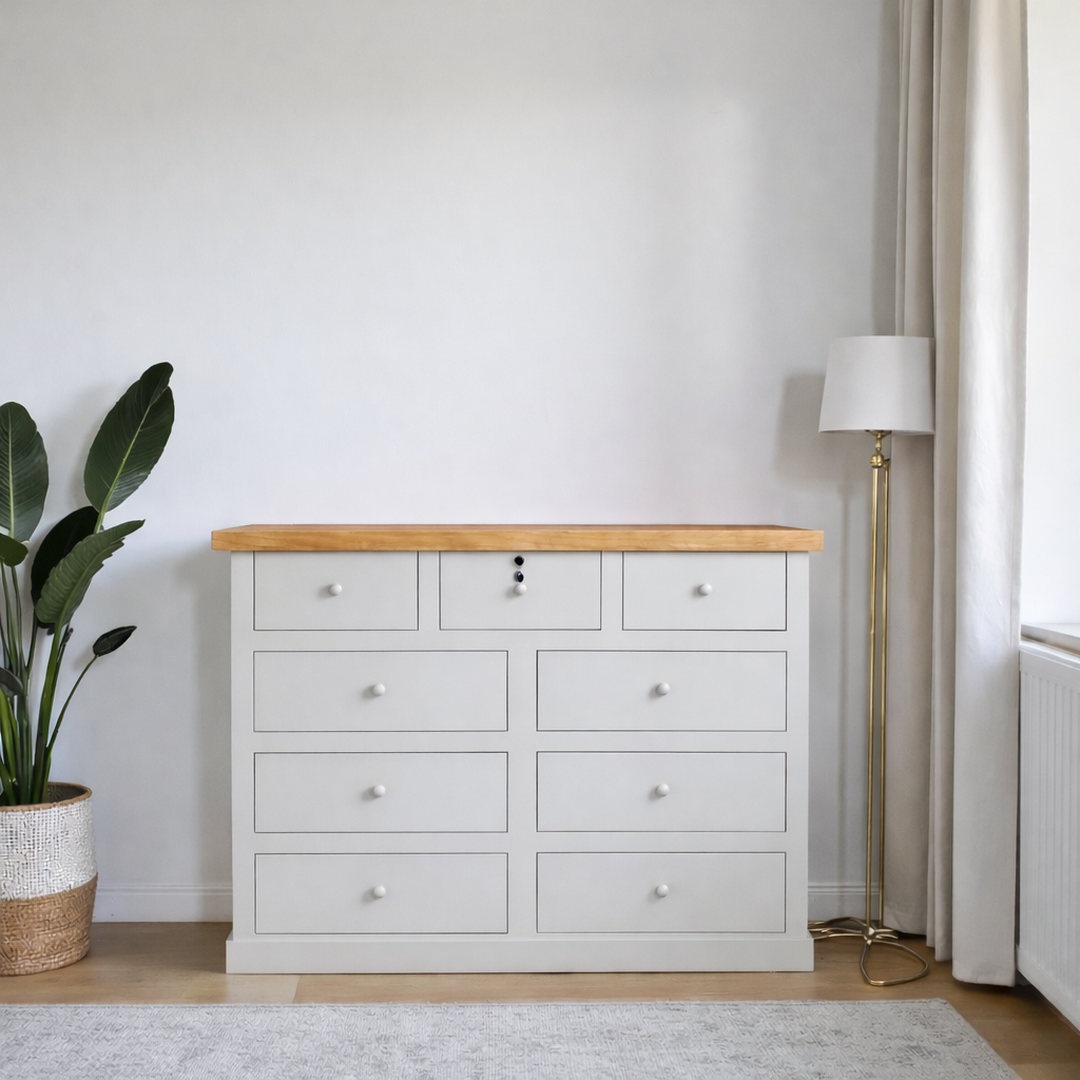 Cómoda de Madera 9 cajones sin moldura