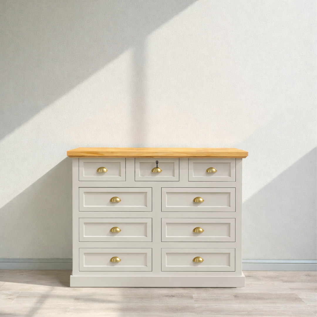 Cómoda de Madera 9 cajones con relieve