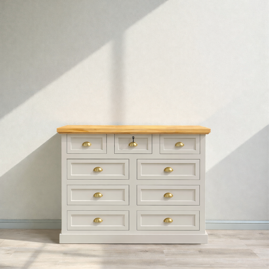 Cómoda de Madera 9 cajones con relieve