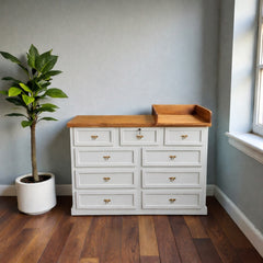Cómoda de madera 9 cajones y mudador para bebes 👩‍🍼