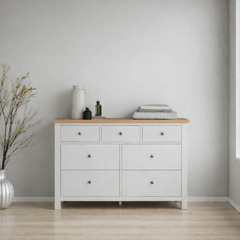 Cómoda de madera 7 cajones