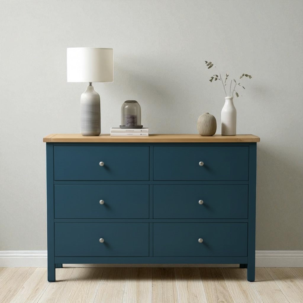 Cómoda de madera con 6 cajones Quilpué 120x40x80