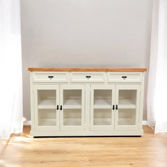 Buffet de madera y vidrio Idan 150x40x90