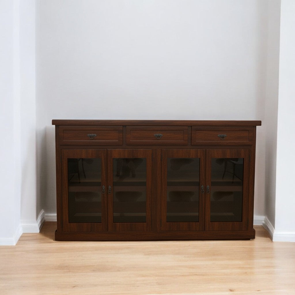 Buffet de madera y vidrio Idan 150x40x90